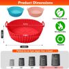 3Pcs Reusable Foldbale Air Fryer Silicone Pot 464Â¬âˆžF Heat Resistant Round Replacement of Parchment Liners 3 Food Grade Baking Basket Pans for 4+Quart